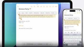 Los usuarios solo deben seleccionar el texto para empezar a interactuar con el menú de opciones de Writing Tools. (Apple)