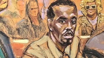 Sean 'Diddy' Combs', retratado durante la audiencia realizada en la corte de Manhattan este 10 de octubre (REUTERS/Jane Rosenberg)