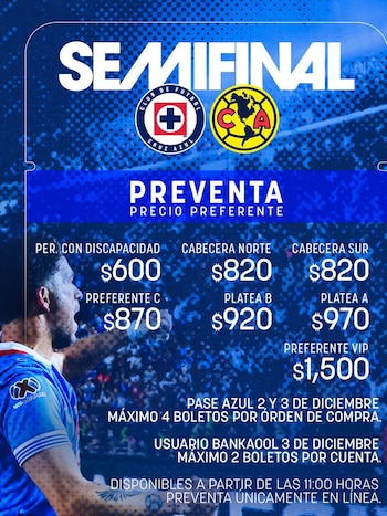 Estos son los precios de los boletos para la semifinal Cruz Azul vs América (X/ @CruzAzul)