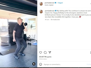 Portia de Rossi celebró el cumpleaños número 66 de Ellen DeGeneres con un video que muestra la condición física de su esposa.
(Créditos: Instagram/Portia de Rossi)