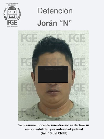 Jorán "N" fue identificado como el autor intelectual del crimen (Foto: Fiscalía de Quintana Roo)