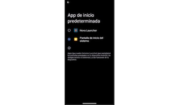 Se debe establecer a Nova Launcher como la app de inicio predeterminada. (Nova Launcher)