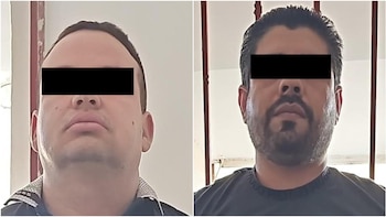 Dos de los sujetos detenidos junto a Horacio 'N', hermano de 'El pelón'. (SSPC)