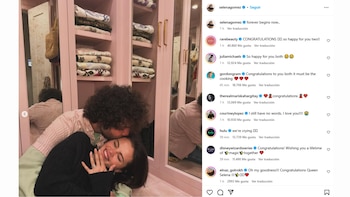 Selena Gomez publicó en Instagram sobre su compromiso con Benny Blanco, mostrando su anillo (Fuente: @selenagomez vía Instagram)