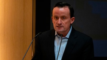 El presidente de la Liga BBVA MX fue captado en la Plaza de Toros mientras se daba a conocer el calendario del Mundial 2026
Crédito: Cuartoscuro