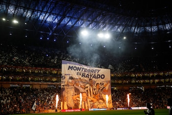 Soccer Football - Liga MX - Monterrey v Tigres UANL - Estadio BBVA, Monterrey, Mexico - April 13, 2024 General view inside the stadium before the match REUTERS/Daniel Becerril
