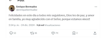 El mensaje que Enrique Bermúdez