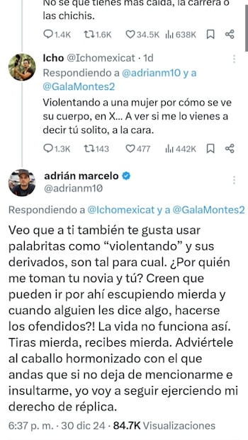 Adrián Marcelo reaccionó al reto