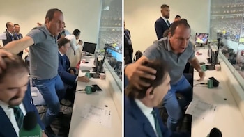 Así fue el festejo de Cuauhtémoc Blanco con David Faitelson y Ricardo La Volpe (X/ @TUDNMEX)