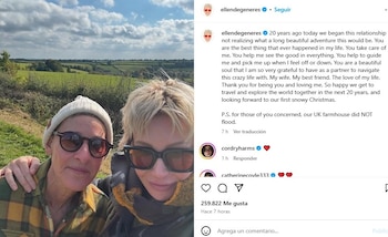 Ellen DeGeneres celebró su aniversario número 20 con su esposa
(Créditos: Instagram/Ellen DeGeneres)
