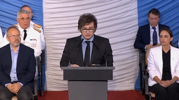 Javier Milei durante su discurso 
