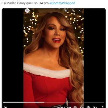 Mariah Carey también preparó un mensaje para sus fans en la campaña de Spotify Wrapped 2024 (Captura/X/@henritrainor)