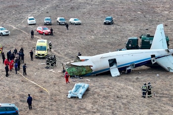 Los restos del avión Embraer