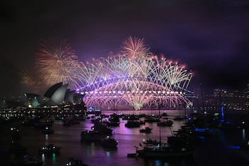 Fuegos artificiales iluminan el cielo