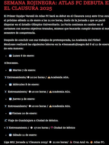 Comunicado del Atlas sobre el