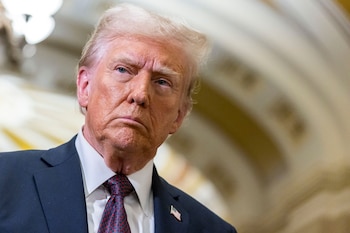 Donald Trump durante una visita