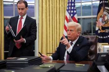 El presidente Donald Trump asumió