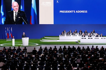 Infantino durante el Congreso de