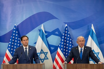 Rubio y Netanyahu durante una