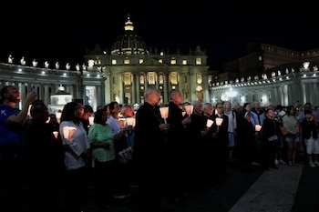Procesión de antorchas antes del