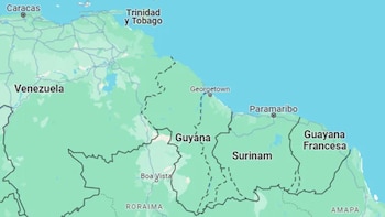 Ubicación de Guyana. (Google Maps)