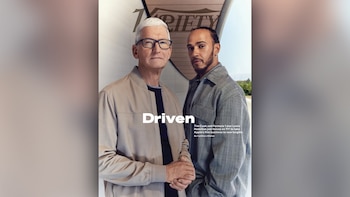 Tim Cook y Lewis Hamilton