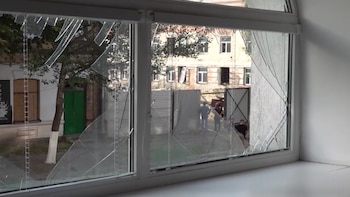 Ventanas rotas tras el ataque