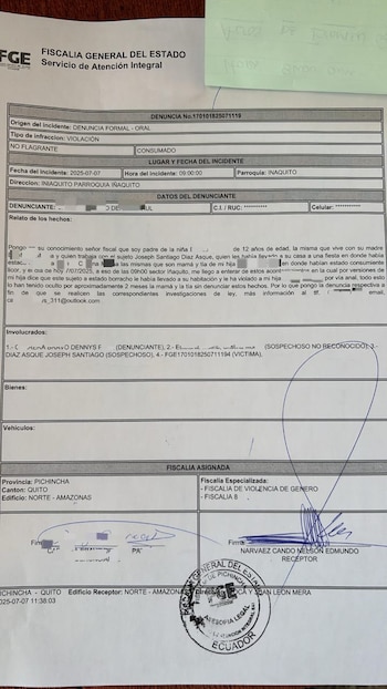 La denuncia contra Santiago Díaz