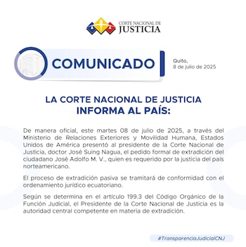 El comunicado de la Corte