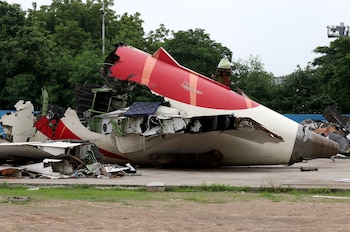 Los restos del avión Boeing