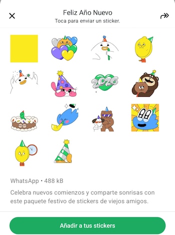 El paquete especial de stickers