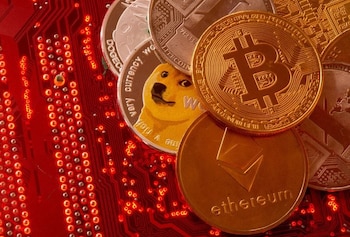 Una representación de las criptomonedas.