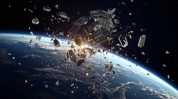 Escombros espaciales en órbita
Basura espacial en el espacio
Órbita terrestre y basura espacial
Presencia humana en el espacio
(Imagen ilustrativa Infobae) - visualesIA